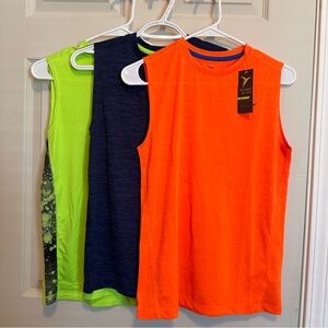 3 Piece Old Navy Active Size Large Youth Kids Sleeveless Tank-top T-Shirt